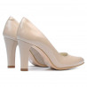 Women stylish, elegant shoes 1243 patent beige pearl