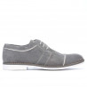 Men stylish, elegant, casual shoes 749 gray velour+white