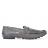 Men loafers, moccasins 737p gray perforat