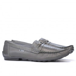 Men loafers, moccasins 737p gray perforat