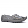 Men loafers, moccasins 737p gray perforat