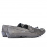 Men loafers, moccasins 737p gray perforat
