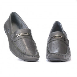Men loafers, moccasins 737p gray perforat