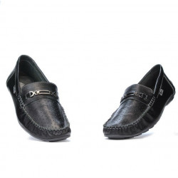 Men loafers, moccasins 737p black perforat