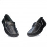 Men loafers, moccasins 737p black perforat