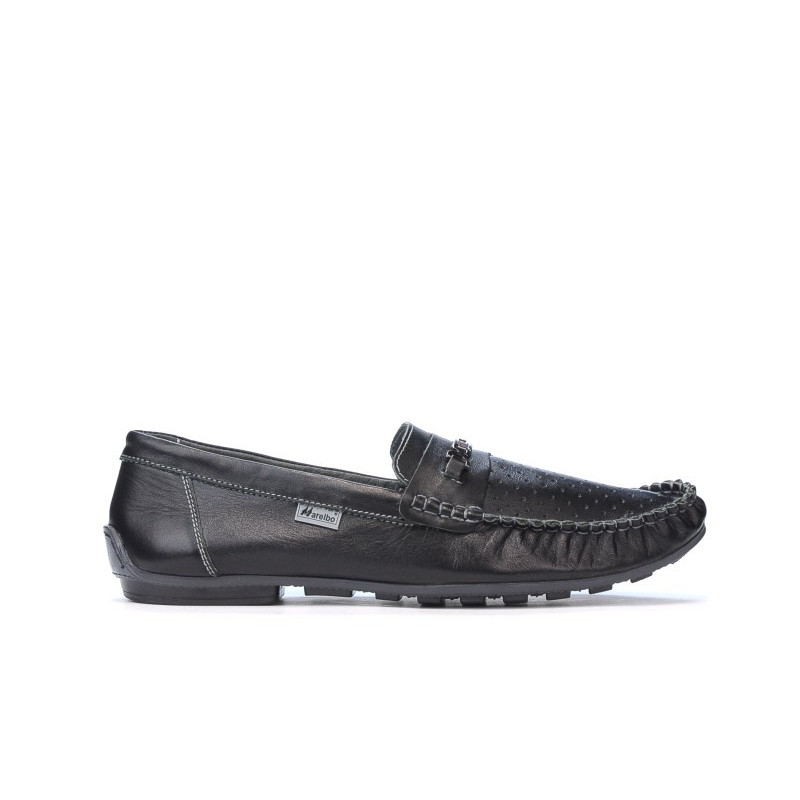 Men loafers, moccasins 737p black perforat