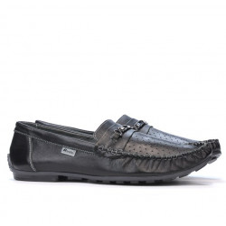 Men loafers, moccasins 737p black perforat
