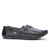 Men loafers, moccasins 737p black perforat