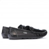 Men loafers, moccasins 737p black perforat