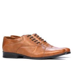 Men stylish, elegant, casual shoes 738 brown cerat