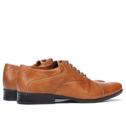 Men stylish, elegant, casual shoes 738 brown cerat