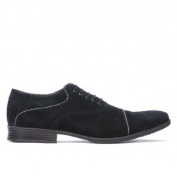 Men stylish, elegant, casual shoes 738 black velour 