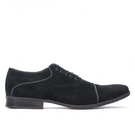 Men stylish, elegant, casual shoes 738 black velour 
