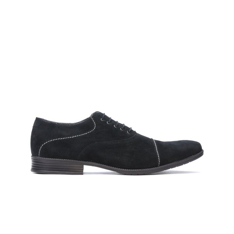 Men stylish, elegant, casual shoes 738 black velour 