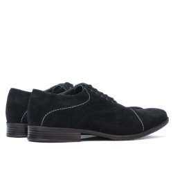 Men stylish, elegant, casual shoes 738 black velour 