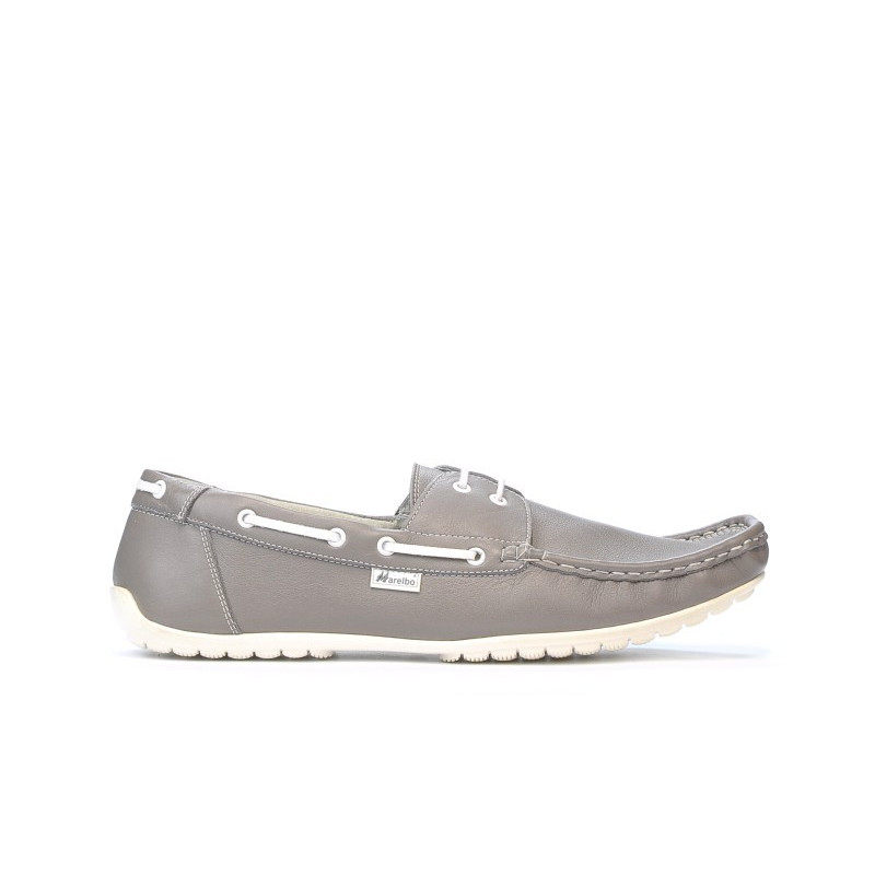 Men loafers, moccasins 778 gray+white