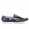 Men loafers, moccasins 778 indigo+white