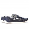 Men loafers, moccasins 778 indigo+white