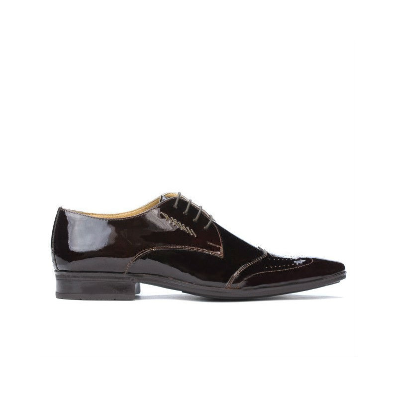 Men stylish, elegant shoes 792 patent bordo