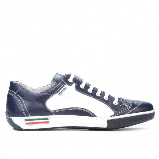 Teenagers stylish, elegant shoes 307 indigo+white