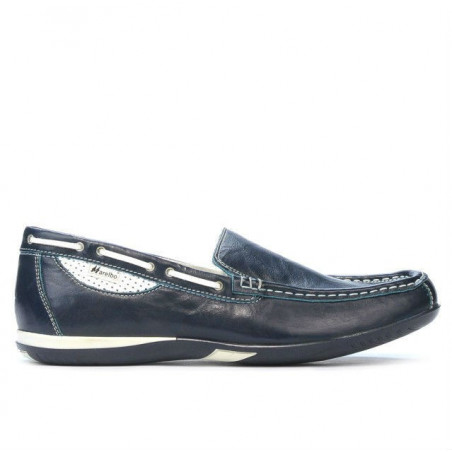 Men loafers, moccasins 719 crep indigo+white