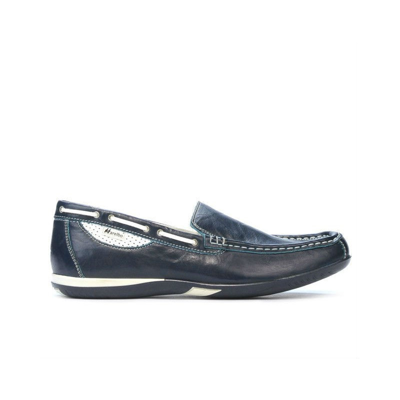 Men loafers, moccasins 719 crep indigo+white