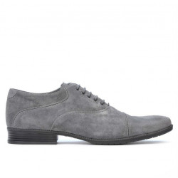 Men stylish, elegant, casual shoes 738 gray velour 