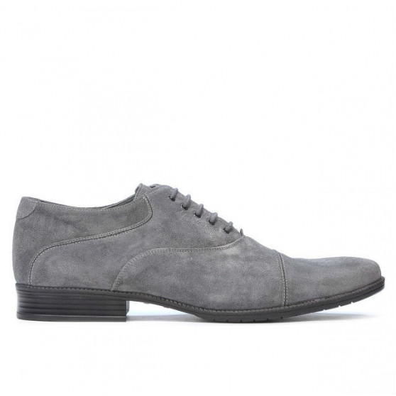 Men stylish, elegant, casual shoes 738 gray velour 