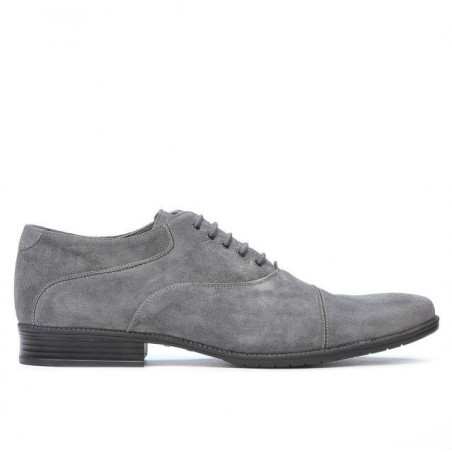 Men stylish, elegant, casual shoes 738 gray velour 