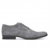 Men stylish, elegant, casual shoes 738 gray velour 