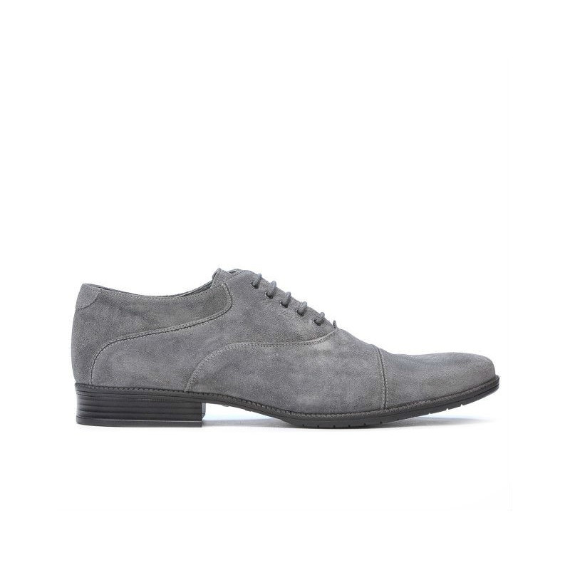 Men stylish, elegant, casual shoes 738 gray velour 