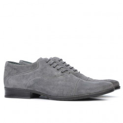 Men stylish, elegant, casual shoes 738 gray velour 
