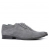 Men stylish, elegant, casual shoes 738 gray velour 