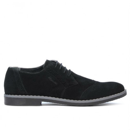Men stylish, elegant, casual shoes 746 black velour 