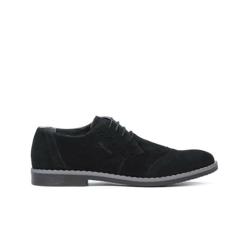Men stylish, elegant, casual shoes 746 black velour 