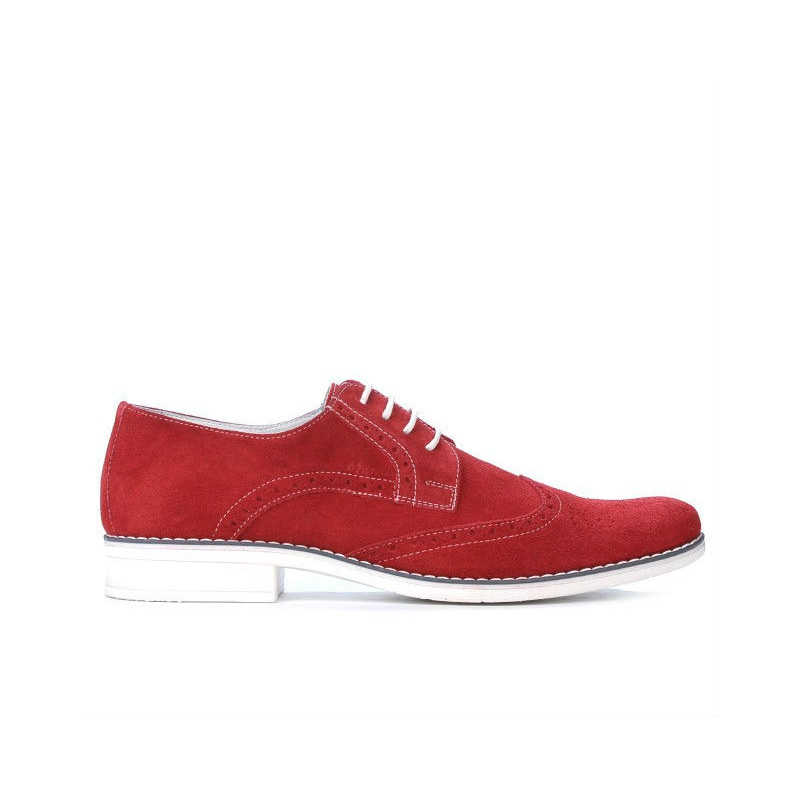 Men casual shoes 783 red velour