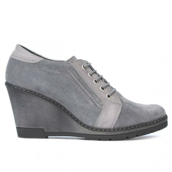 Women casual shoes 625 gray velour combined