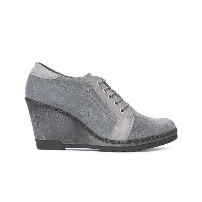 Women casual shoes 625 gray velour combined