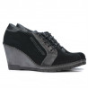 Women casual shoes 625 black velour combined