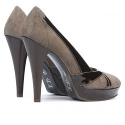 Women stylish, elegant shoes 1206 sand antilopa combined