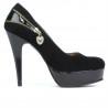 Women stylish, elegant shoes 1201 black antilopa+patent black