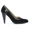 Women stylish, elegant shoes 1090 black antilopa combined