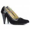 Women stylish, elegant shoes 1090 black antilopa combined