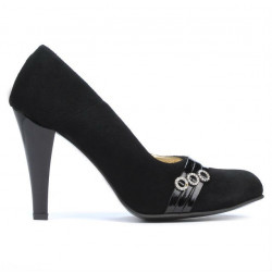 Women stylish, elegant shoes 1040 black antilopa