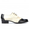 Women casual shoes 691 patent black+beige