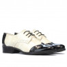 Women casual shoes 691 patent black+beige