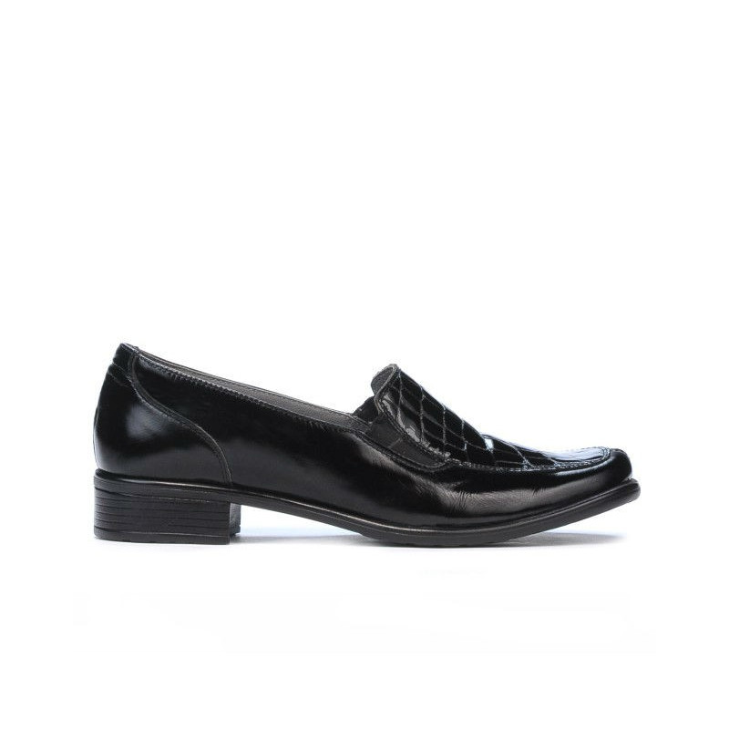 Women casual shoes 649 croco patent black