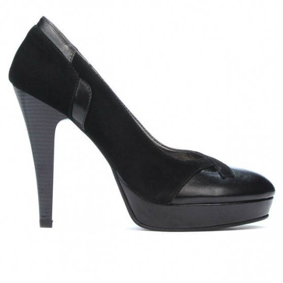 Women stylish, elegant shoes 1092-1 black antilopa