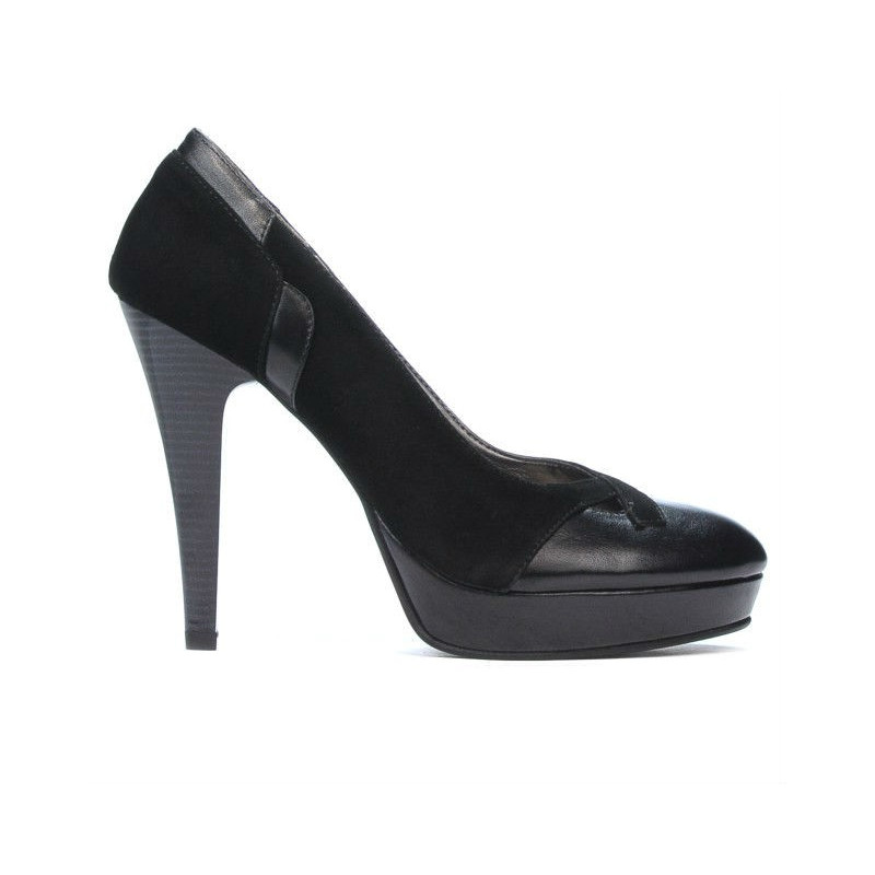 Women stylish, elegant shoes 1092-1 black antilopa