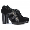 Women stylish, elegant shoes 1211 black antilopa combined